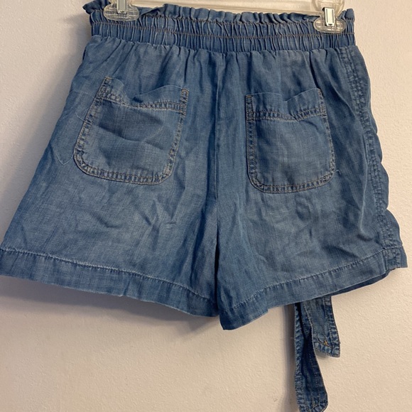 Blu Dahlia Ruffle Waist Shorts Casual Boho Lyocell Cotton Tie-Front Womens XS - Picture 7 of 10